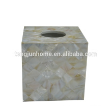 Süßwasser-Shell natürlichen Farbe quadratischen königlichen Gewebe-Box Perle Shell royal Gewebe-Box